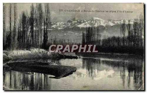 Grenoble Cartes postales Bords de l&#39isere et les Alpes l&#39ile d&#39amour