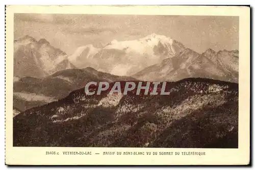 Cartes postales Veyrier du lac Massif du Mont Blanc vu du sommet du teleferique