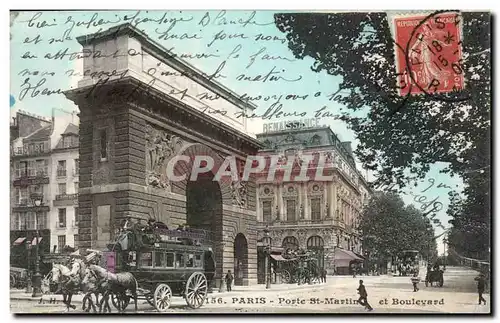 Paris Cartes postales Porte St Martin et boulevard