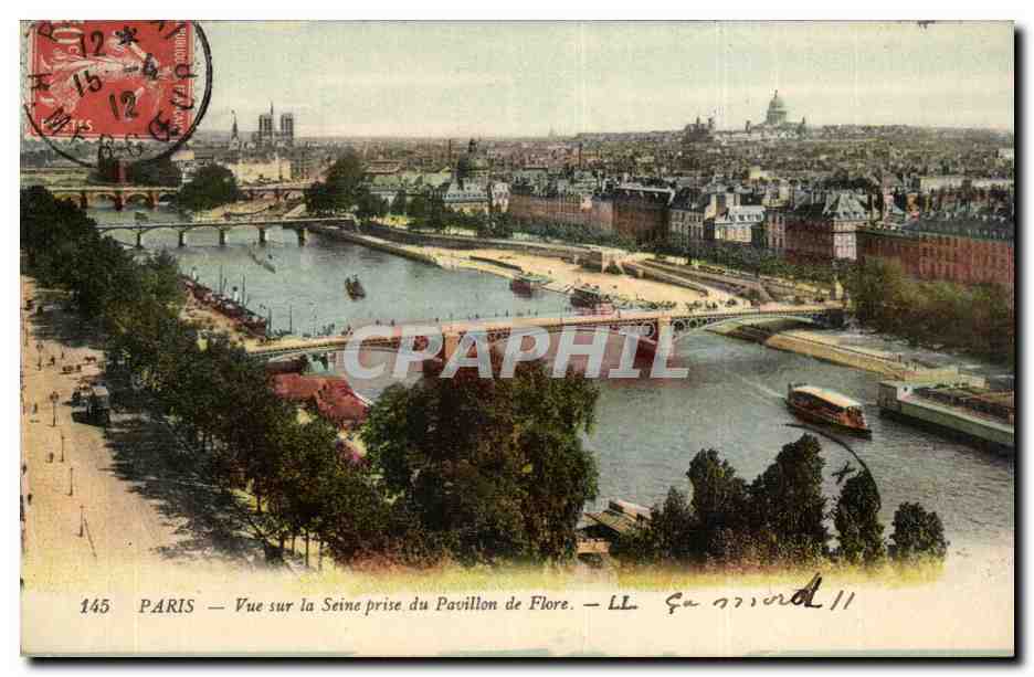 Paris Ansichtskarte AK Vue sur la SEine prise du pavillon ...