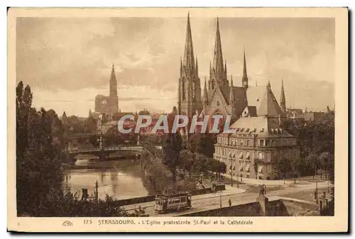 Strasbourg Ansichtskarte AK Eglise protestante St Paul et la cathedrale