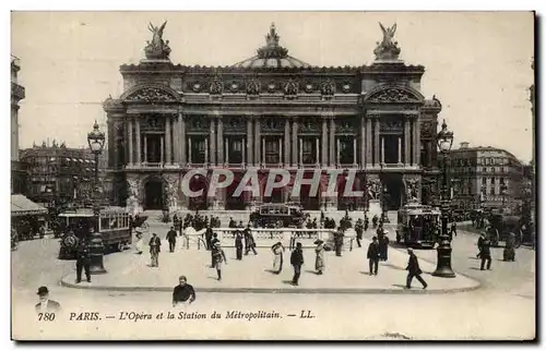 Paris Cartes postales L&#39opera et la station du Metropolitain