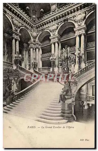 Paris Cartes postales L&#39opera Le grand escalier