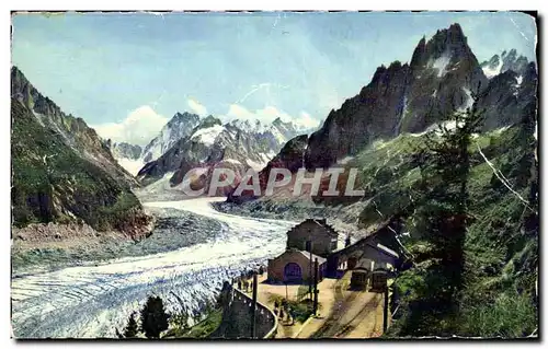 Cartes postales moderne A la mer de glace La gare de Montenvers