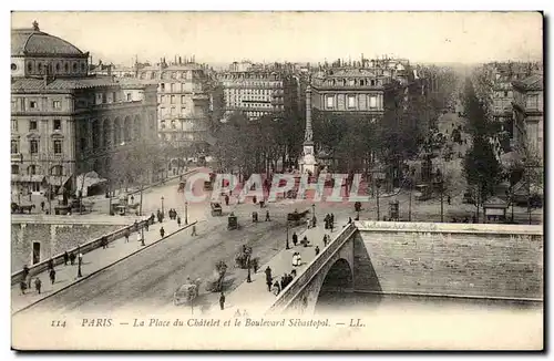 Paris Ansichtskarte AK place du Chatelet et le boulevard SEbastopol