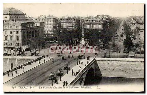 Paris Ansichtskarte AK place du Chatelet et le boulevard SEbastopol