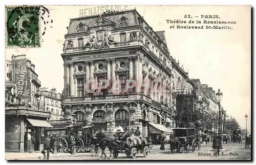 Paris Cartes postales Theatre de la Renaissance et boulevard St Martin