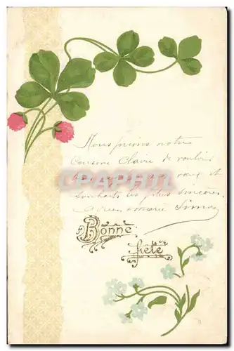 Cartes postales Fantaisie Trefle fleur Bonne fete