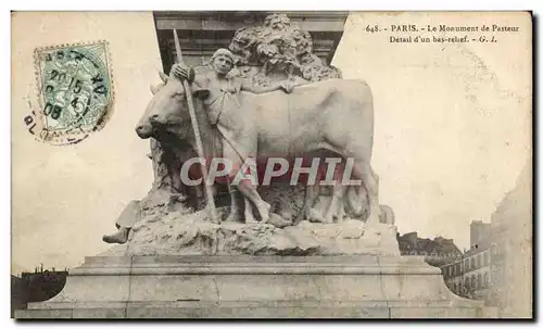 Paris Cartes postales Le monument de Pasteur Detail d&#39un bas relief