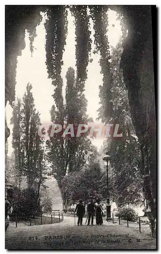 Paris Ansichtskarte AK Buttes Chaumont Vue prise de l&#39interieur de la grotte