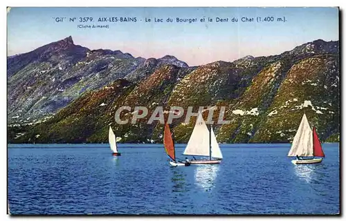 Cartes postales Aix les Bains Le lac du Bourget et la dent du chat