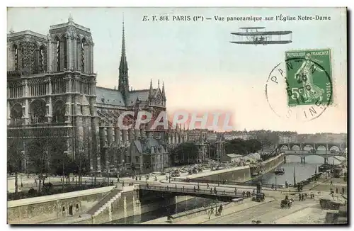 Paris Cartes postales Areoplane Vue panoramique sur l'eglise Notre DAme