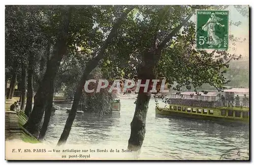 Paris Ansichtskarte AK Vue artistique sur les Bords de la Seine au pont Royal