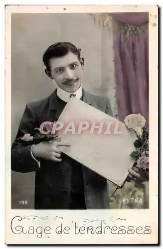 Cartes postales Fantaisie Homme gage de tendresses