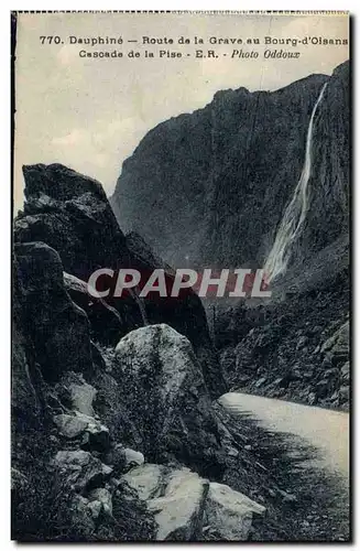 Dauphine Ansichtskarte AK Route de la Grave au Bourg d&#39Oisans Cascade de la Pise