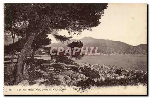 Cap Martin Cartes postales Vue sur Menton