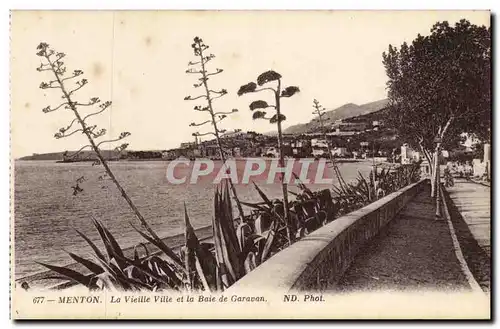 Menton Cartes postales la vieille ville et la baie de Garavan