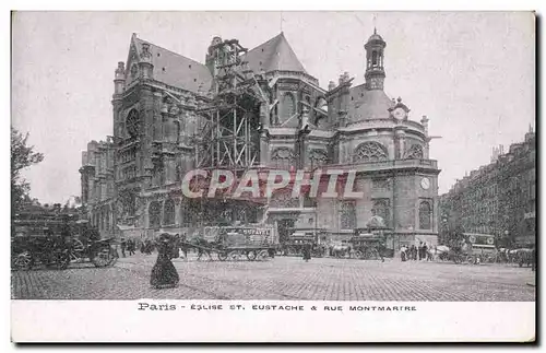 Paris Ansichtskarte AK Eglise Ste Eustache et rue montmartre