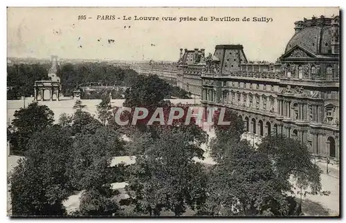 Paris Cartes postales Le Louvre (vue prise du pavillon de Sully )