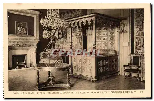 Pau - Chateau Henri IV - Chambre a Coucher des Rois de Navarre - Ansichtskarte AK