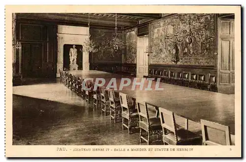 Pau - Chateau Henri IV - Salle a Manger et Statue - Cartes postales