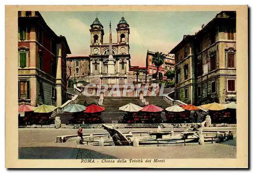 Italia - Italie - Roma - Rome - Chiesa Della Trinita Dei Monte - Ansichtskarte AK