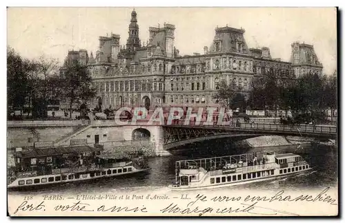 Paris - 4 - L&#39Hotel de Ville et le Pont D&#39Arcole - - Cartes postales