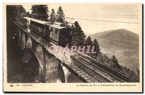 Luchon - Le Chemin de Fer a Cremailleres de Superbagneres - train - zug - - Ansichtskarte AK