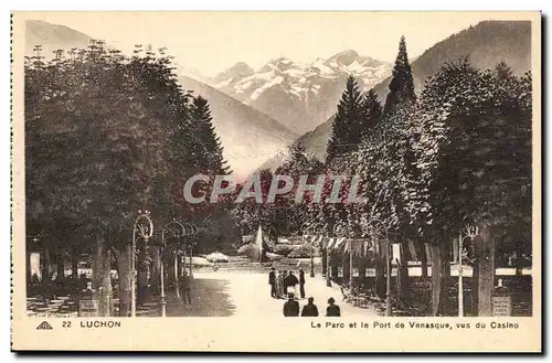 Luchon - Le Parc et le Port de Venasque Vus du Casino - Ansichtskarte AK