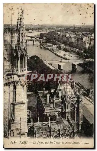 Paris - 4 - La Seine vue des Tours de Notre Dame - Ansichtskarte AK