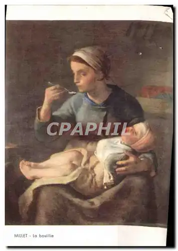 Fantaisie - bebe - Woman feeding her hungry baby - Ansichtskarte AK