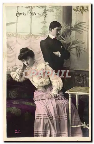 Fantaisie - distant couple - apres hiver - Cartes postales