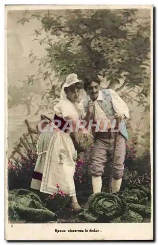 Fantaisie - Couple - Happy couple in love - Ansichtskarte AK