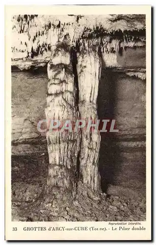 Cartes postales Grottes d'Arcy sur Cure Le pilier double