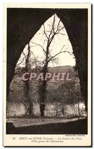 Cartes postales Grottes d'Arcy sur Cure La grotte des fees (vue prise de l'interieur)