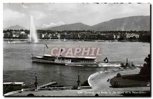 Cartes postales moderne Suisse Geneve La rade le jet d&#39eau et le Mont Blanc