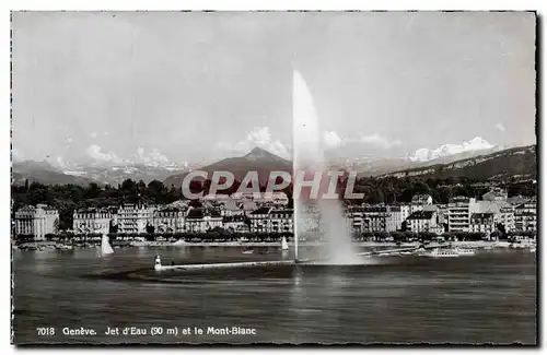 Cartes postales moderne Suisse Geneve Jet d&#39eau et le Mont Blanc