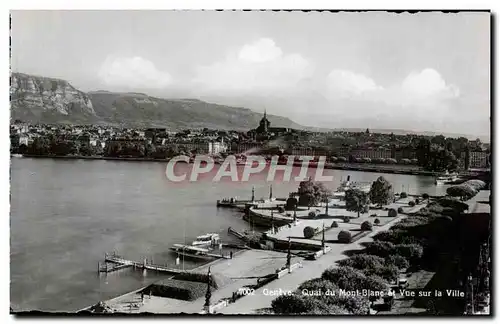 Moderne Karte Suisse Geneve Quai du Mont Blanc et vue sur la ville