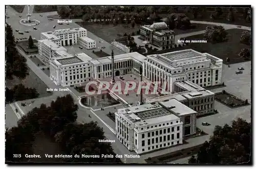 Cartes postales moderne Suisse Geneve Vue aerienne du nouveau palais des Nations