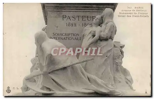 Ansichtskarte AK Paris Avenue de Breteuil Monument de Pasteur DEtail des haut reliefs