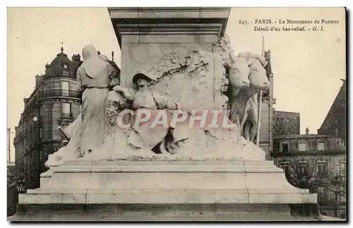 Ansichtskarte AK Paris Avenue de Breteuil Monument de Pasteur DEtail d&#39un bas relief