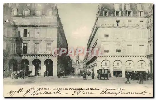 Cartes postales Paris Place des Pyramides et statue de Jeanne d&#39arc