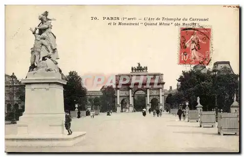 Paris Cartes postales L&#39arc de triomphe du Carrousel et le monument Quand meme de Mercier