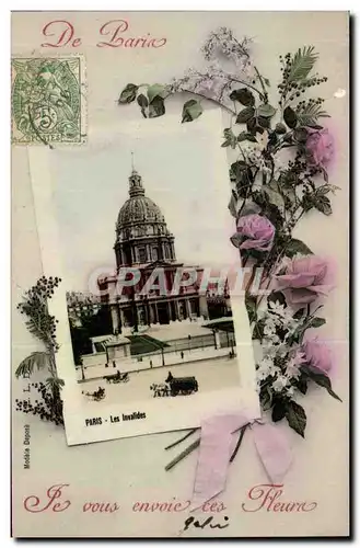 Paris Ansichtskarte AK De Paris je vous envoie ces fleurs