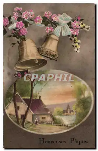 Cartes postales Fantaisie Village Heureuses Paques Easter