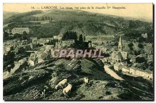 Cartes postales Laroche Les ruines vue prise de la chapelle Ste Marguerite goat chevre