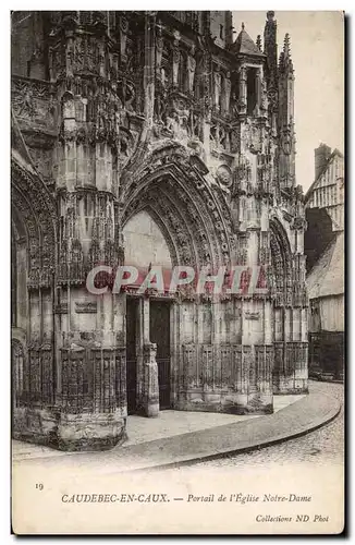 Cartes postales Caudebec en Caux Portail de l&#39eglise Notre DAme