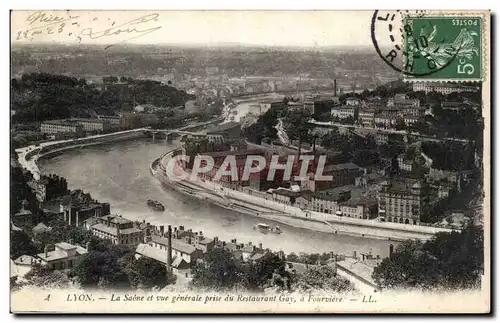 Lyon - La Saone et vue generale prise du Restaurant - Ansichtskarte AK