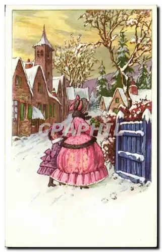 Fetes - Bonne Annee - Cute Winter Scene - Ansichtskarte AK