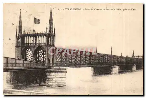 Strasbourg - Pont du Chemin de Fer sur le Rhin pres de Kehl - Ansichtskarte AK